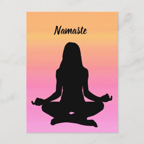 Yoga Sunset with 2024 Calendar on Back Postcard