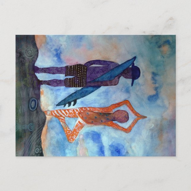 Yoga Surf Sunset Postcard (Front)