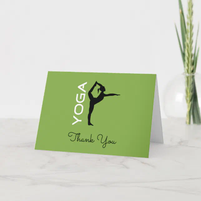 Yoga Teacher Appreciation Yoga Pose Silhouette Thank You Card | Zazzle