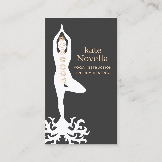 Yoga Teacher, Chakras Business Card (Front)