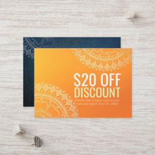 Yoga Teacher Gold Mandala Discount Coupon Loyalty