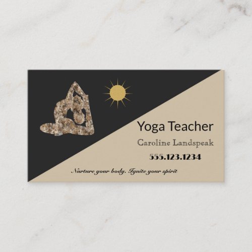 Yoga Teacher Impressionism Painted Autumn Brown Business Card