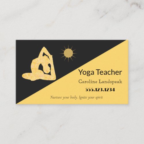 Yoga Teacher Impressionism Painted Lemon Yellow Bu Business Card