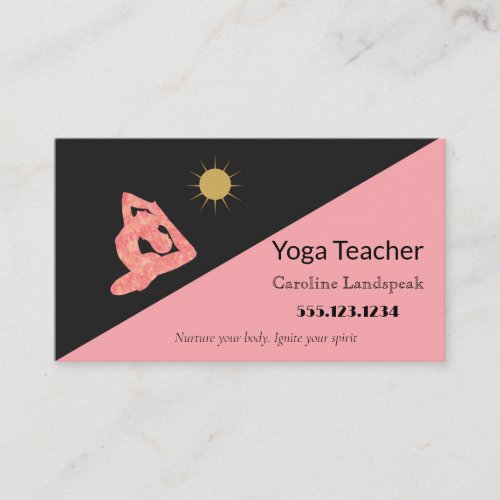 Yoga Teacher Impressionism Painted Light Rose Business Card