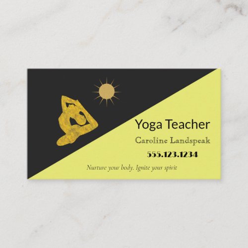 Yoga Teacher Impressionism Painted Lime Green Business Card