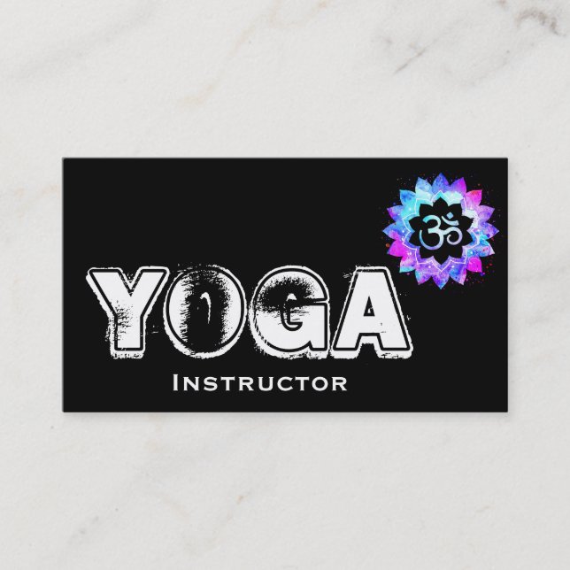 *~* Yoga Teacher Instructor Lotus OM Mandala Business Card (Front)