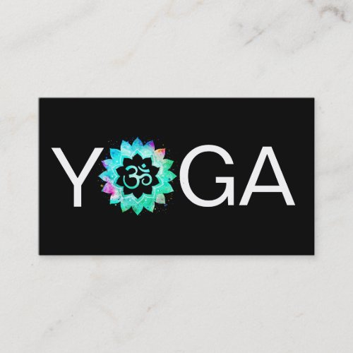  Yoga Teacher Instructor OM  Aum  Lotus Mandala Business Card