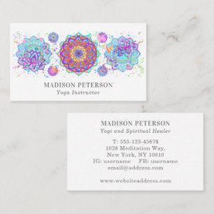 Yoga Teacher Instructor Spiritual Coach Mandala Business Card