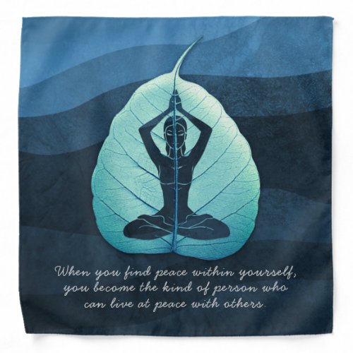 Yoga Teacher Meditation Pose Bodhi Leaf Cut Quotes Bandana