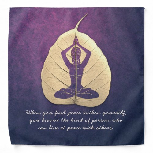 Yoga Teacher Meditation Pose Bodhi Leaf Cut Quotes Bandana