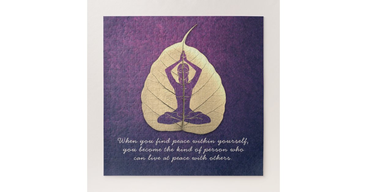 Aesthetic Mandala Yoga Pose in Spiritual Meditation Flower Jigsaw