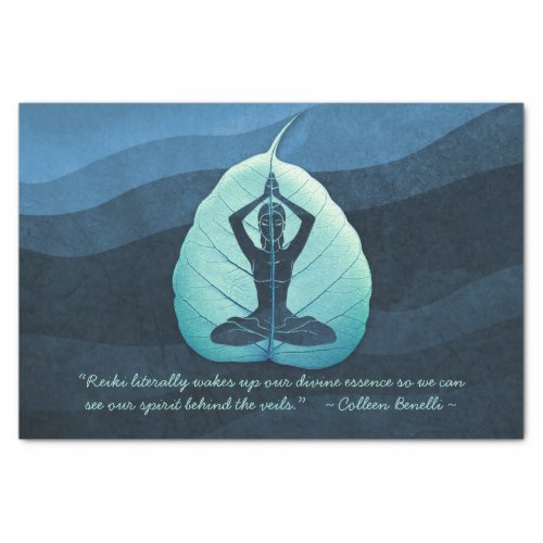 Yoga Teacher Meditation Pose Bodhi Leaf Cut Quotes Tissue Paper