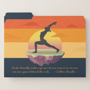 Yoga Teacher Meditation Pose Floating Island Quote File Folder
