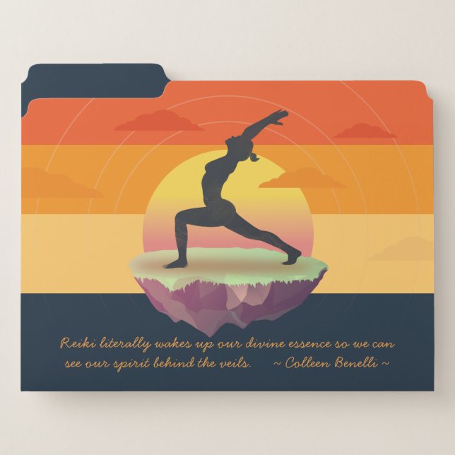 Yoga Teacher Meditation Pose Floating Island Quote File Folder (Front Left)