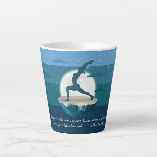 Yoga Teacher Meditation Pose Floating Island Quote Latte Mug