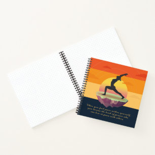Yoga Teacher Meditation Pose Floating Island Quote Notebook