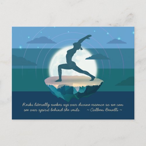 Yoga Teacher Meditation Pose Floating Island Quote Postcard