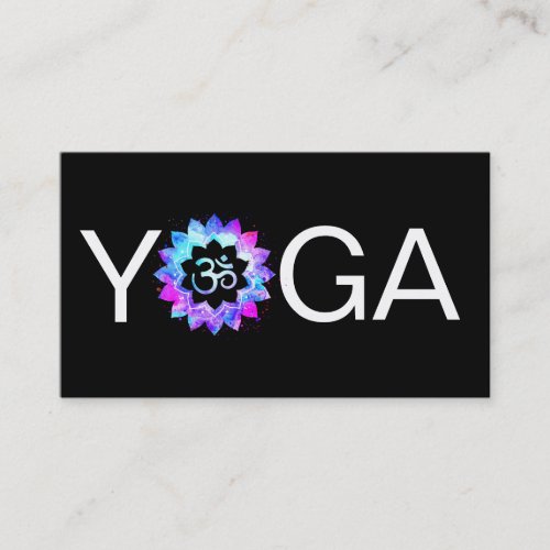  Yoga Teacher OM  Aum  Instructor LotusMandala Business Card