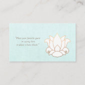 Yoga Teacher Photo White Lotus Flower  Business Card (Back)