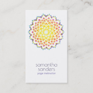 Yoga Teacher Radiance Rainbow Mandala Art Business Card