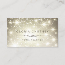 Yoga Teacher - Sparkling Bokeh Glitter Business Card
