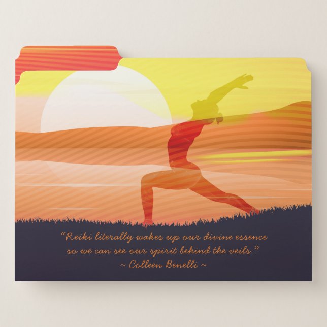 Yoga Teacher Sun Salutation Half Moon Pose Quotes File Folder (Front Left)