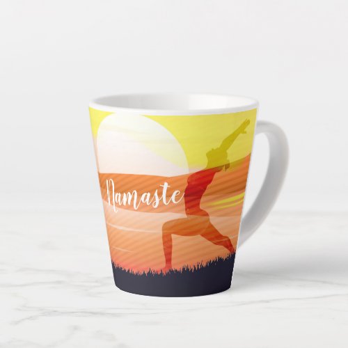 Yoga Teacher Sun Salutation Half Moon Pose Quotes Latte Mug