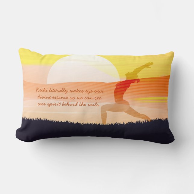 Yoga Teacher Sun Salutation Half Moon Pose Quotes Lumbar Pillow (Front)