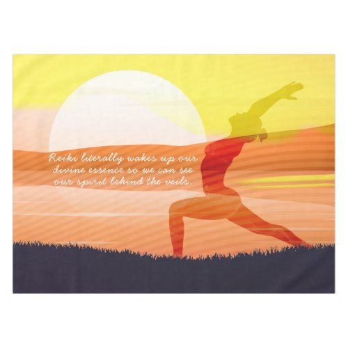 Yoga Teacher Sun Salutation Half Moon Pose Quotes Tablecloth