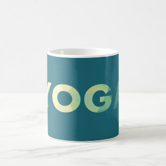 Yoga  Teal Yellow text Coffee Mug