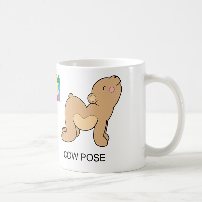 Yoga Teddy Bear Cat / Cow Mug (Right)