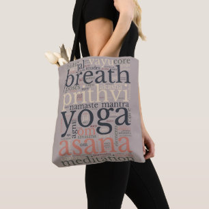 Yoga Terms Words Versatile Shoulder Tote Bag 