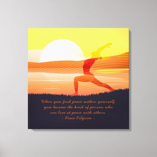 Yoga Tescher Sun Salutation Half Moon Pose Quotes Canvas Print