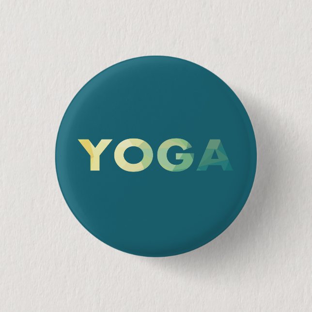 Yoga Text Colorful Button (Front)