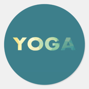 Yoga Text Colorful Classic Round Sticker