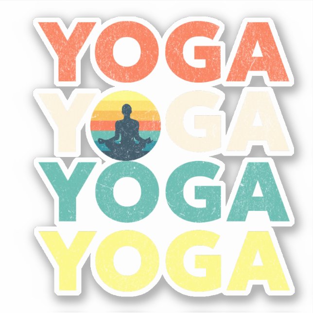 Yoga text design sticker (Front)