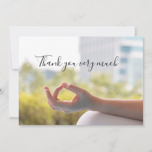 Yoga Thank you card with meditation posing