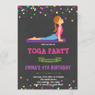 Yoga theme party invitation