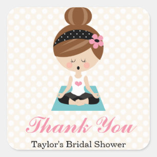 Yoga Themed Bridal Shower Thank You Favor Stickers