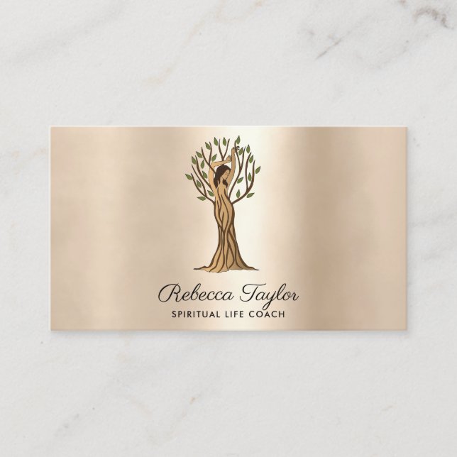 Yoga Therapy Psychology Life Coach Tree of Life  B Business Card (Front)