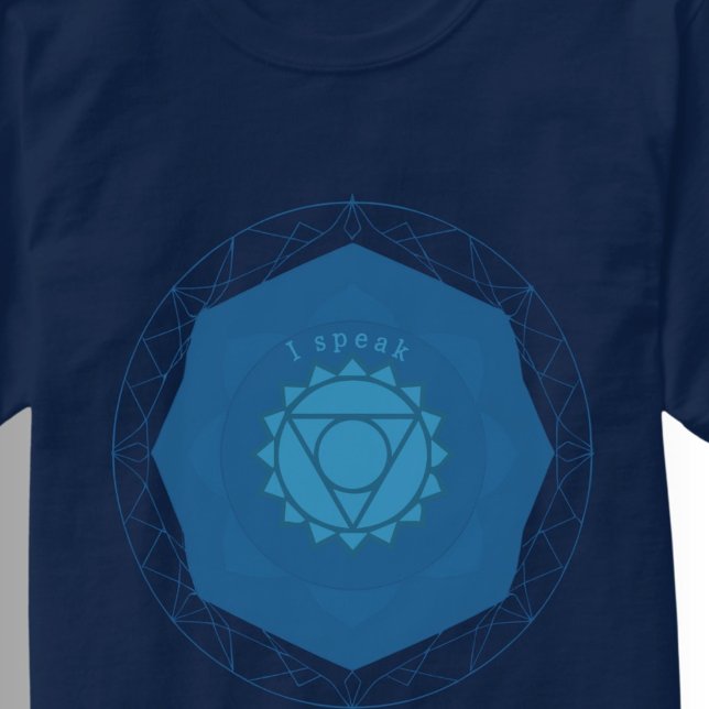 Yoga Throat Chakra Symbol Blue Vishuddha T-Shirt (Creator Uploaded)