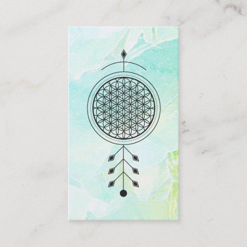 *~* Yoga Totem Flower of Life Pastel Floral  Reiki Business Card