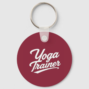 Yoga Trainer Script Typography Fitness Gift Design Keychain