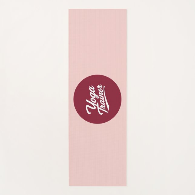 Yoga Trainer Script Typography Fitness Gift Design Mat (Front)