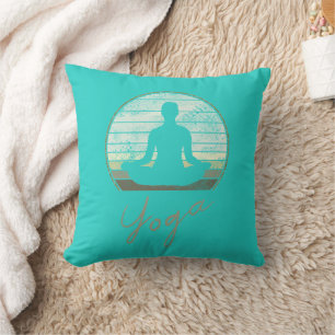 Yoga Training Vintage Design Meditation Or Pilates Throw Pillow