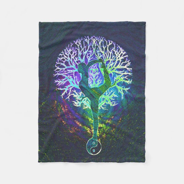 Yoga Tree Aura Fleece Blanket (Front)