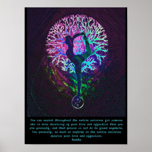 Yoga Tree - Buddha Quote Poster