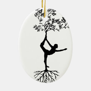 Yoga/Tree Ceramic Ornament