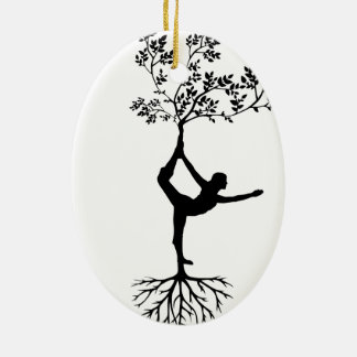 Yoga/Tree Ceramic Ornament