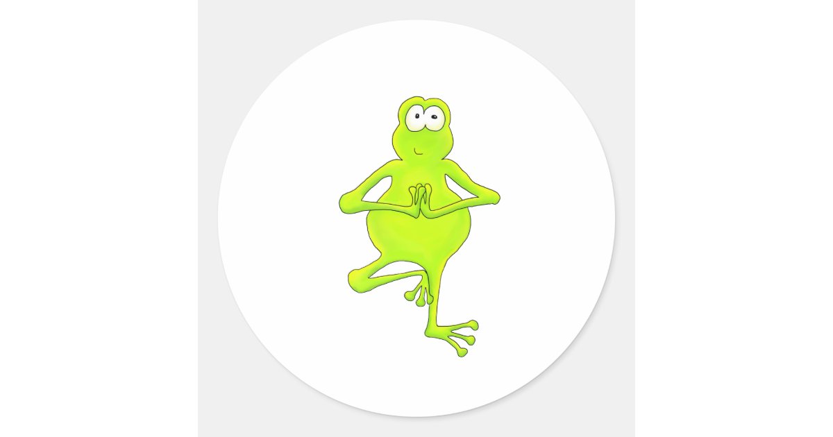 Yoga Tree Frog Classic Round Sticker Zazzle